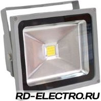 Прожектор квадратный, 1LED/50W-белый 230V 6400K серый (IP66)