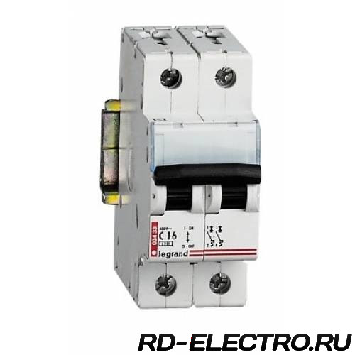 Автоматический выключатель Legrand DX3-E C20 2П 6000/6kA