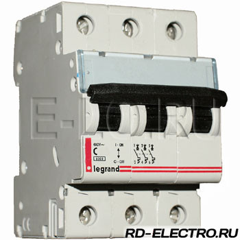 Автоматический выключатель Legrand DX3-E C16 3П 6000/6kA