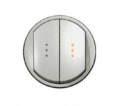 Celianе Лицевая панель 1-клавишного "тонкого" выключателя с кольцевой подсветкой, титан