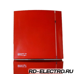 Вытяжной вентилятор Soler & Palau SILENT-100 CZ DESIGN 4C 8 Вт RED красный с обратным клапаном