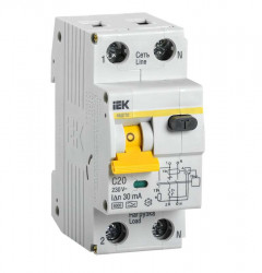 Выключатель автоматический дифференциального тока 2п (1P+N) C 20А 30мА тип A 6кА АВДТ-32 ИЭК MAD22-5-020-C-30
