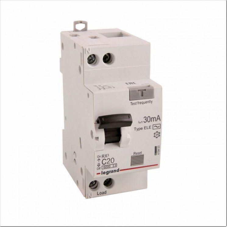 Выключатель автоматический дифференциального тока 1п (1P+N) C 20А 30мА тип AC 6кА RX3 Leg 419400
