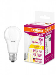 Лампа светодиодная LED STAR CLASSIC A 100 10W/827 10Вт грушевидная 2700К тепл. бел. E27 1060лм 220-240В матов. пласт. OSRAM 4052899971578