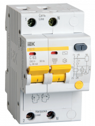 Выключатель автоматический дифференциального тока 2п C 32А 100мА тип AC 4.5кА АД-12 ИЭК MAD10-2-032-C-100