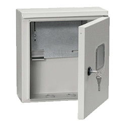 Щит металлический влагозащищенный ЩУ 1/1-1 74 У1 IP54, с внутр. дверью на 1-фаз счетчик, 310х300х150