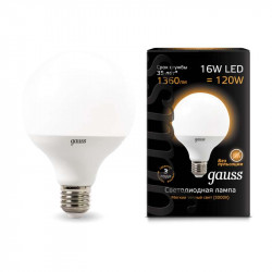 Лампа светодиодная Black G95 E27 16Вт 3000К Gauss 105102116