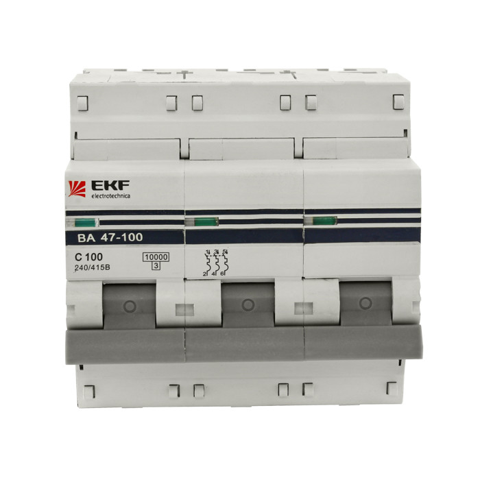 Автоматический выключатель 3P 100А (C) 10kA ВА 47-100 PROxima EKF
