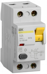 Выключатель дифференциального тока (УЗО) 2п 50А 100мА тип AC ВД1-63 ИЭК MDV10-2-050-100