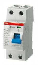 Выключатель дифференциального тока (УЗО) 2п 16А 10мА тип AC F202 ABB 2CSF202001R0160