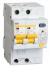 Выключатель автоматический дифференциального тока 2п C 16А 30мА тип A 4.5кА АД-12М ИЭК MAD12-2-016-C-030