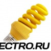 Лампа энергосберегающая 20W Yellow E27 желтая, спираль d54x156
