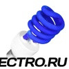 Лампа энергосберегающая 20W Blue E27 синяя, спираль d48x127