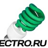 Лампа энергосберегающая 20W Blue E27 зеленая, спираль d48x127